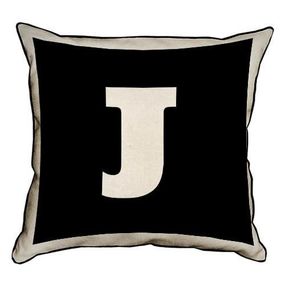 Подушка з мішковини Английская буква J 45x45 см (45PHB_ABC020_WH)