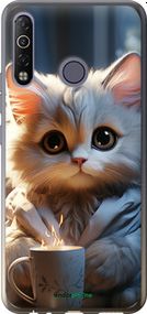 Чохол на Tecno Camon 12 Air CC6 Білий кіт "5646u-2389-2448"