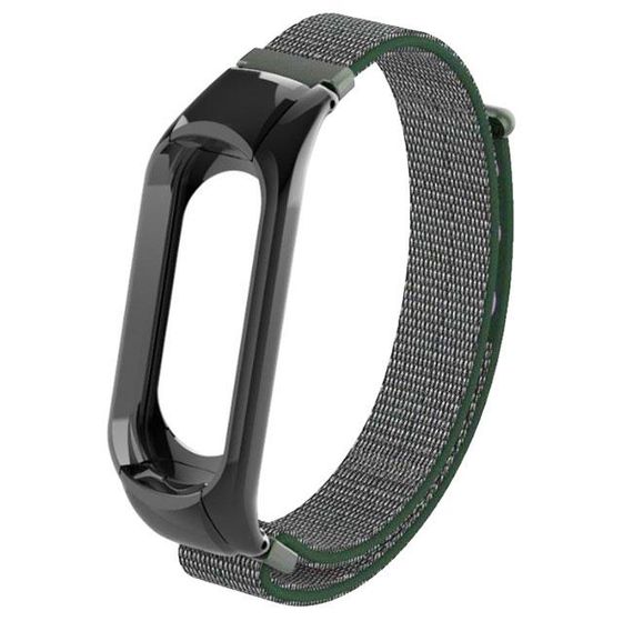 Нейлоновый ремешок Primo для фитнес-браслета Xiaomi Mi Band 3 - Black&Army Green