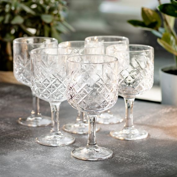 Келихи для вина на високій ніжці набір 6 шт винний келих скляний прозорий 400 мл HP-YH-44 | Зображення 5