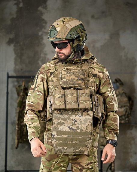 Плитоноска 4 точки сброса REGERT с рюкзаком пиксель ПП7857