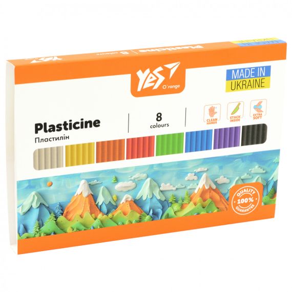 Пластилін YES Orange Line 540687 8 кольорів 160 г