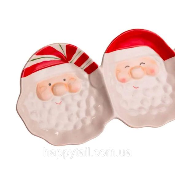 Блюдо сервировочное новогоднее для закусок Santa Claus 33.5×12.5 (см) из фарфора CR-1-33 | Зображення 3