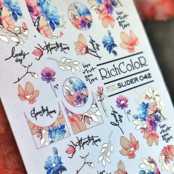 Фольгований слайдер RichColor 042 на водяній основі (6.5x9.5см)