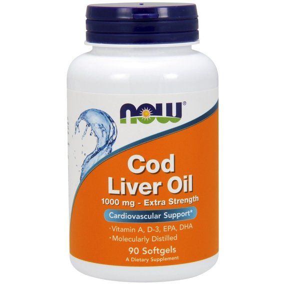 Жир із печінки тріски NOW Foods Cod Liver Oil Extra Strength 1000 mg 90 Softgels