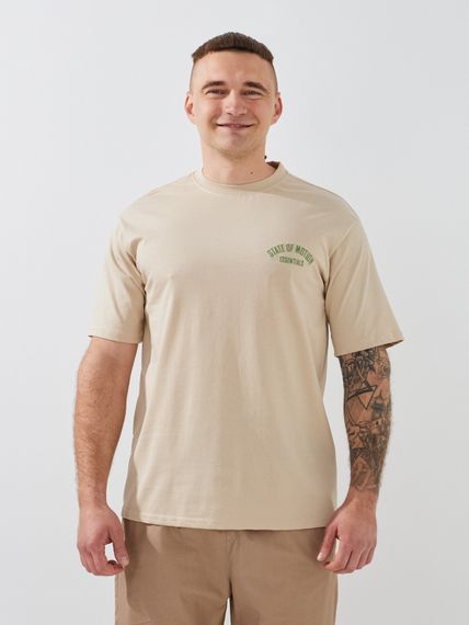Футболка з принтом чоловіча GENUA G01222-0014 XL Бежевий shop (2000999391255)