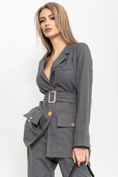 Костюм женский в клетку  цвет серо-синий 115R0455 | Зображення 2