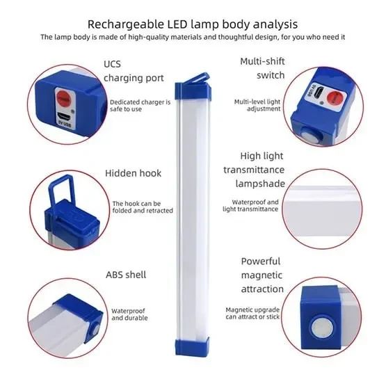 USB LED лампа аварийная, с  магнитами и подвеской | Зображення 3
