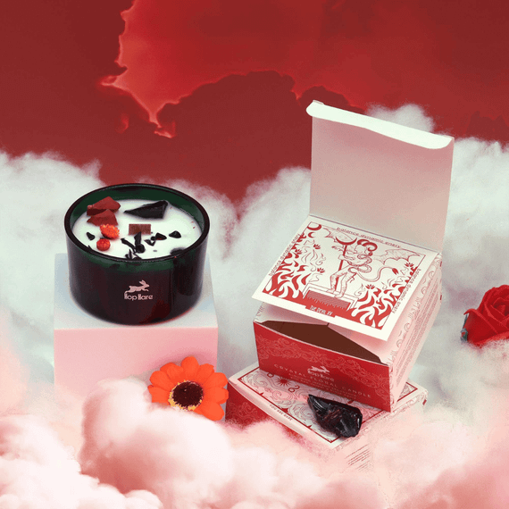 Свічка соєва з камінням та квітами  Диявол 330г Hop Hare 5056368334702 | Зображення 4