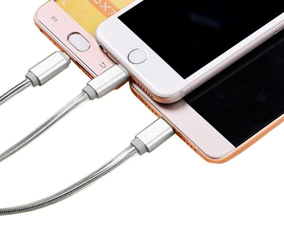 USB кабель Kaku KSC-088 3-in-1 Type-C / MicroUSB / Lightning 1m - Silver | Зображення 1