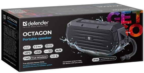 Портативна акустика Defender Octagon Black (65039) | Зображення 6