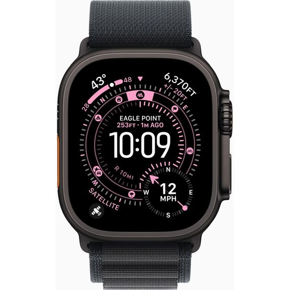Смарт-годинник Apple Watch Ultra 3 GPS + Cellular 49mm Black Titanium Case with Black Alpine Loop - Small (MF0Q4QP/A) | Зображення 1