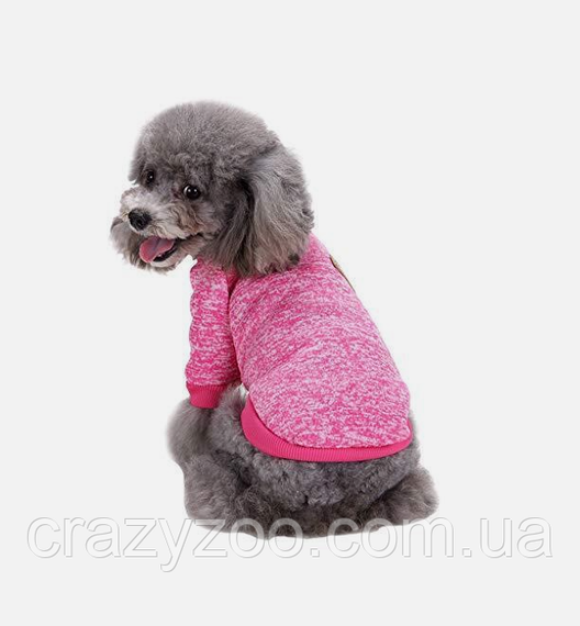 Кофта для собак та котів EcoToys Bright Pink M ряба яскраво-рожева A: 30 см B: 37 см C: 24 см 7100 | Зображення 4