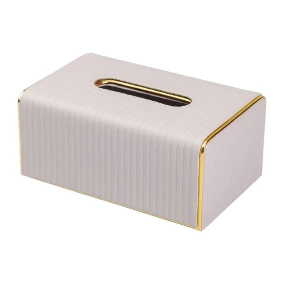 Серветниця з еко шкіри 21.5х13х9 см органайзер для серветок на стіл Сірий HP-3-204G