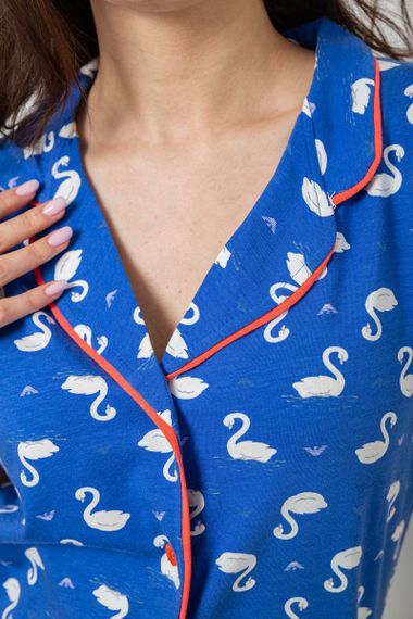 Жіноча піжама з принтом, колір синій, 243R19014 | Зображення 4