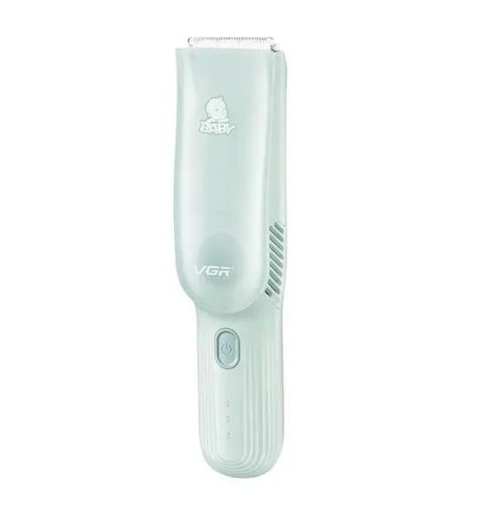 Машинка для стрижки детей бесшумная с вытяжкой VGR V-155, 4 безопасные насадки, IPX8, зеленая | Зображення 1
