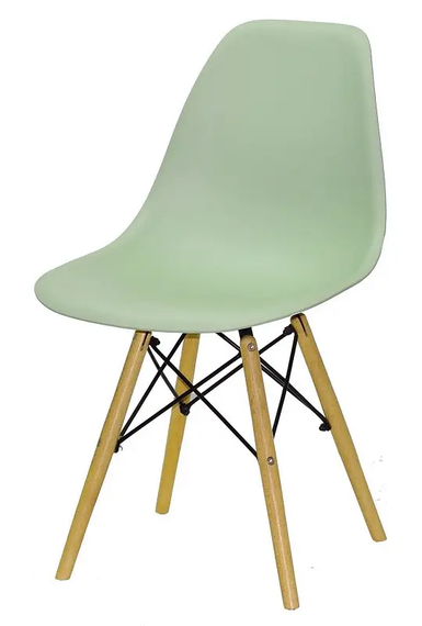 Стул обеденный пластиковый на буковых ножках Nik N Eames DSW, цвет сиденья Зеленый 45 | Зображення 2