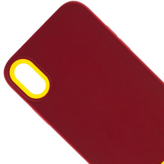 Чохол TPU+PC Bichromatic для Apple iPhone XR (6.1") Brown burgundy / Yellow | Зображення 1