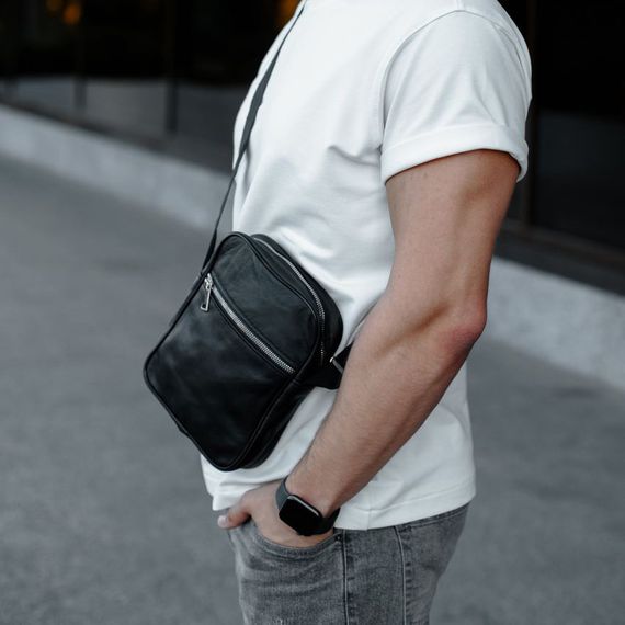 Сумка ділова для документів, Поштова сумка для документів чоловіча чорна вертикальна щоденна HC-48 | Зображення 2