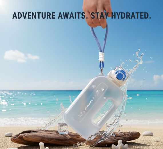 Спортивна пляшка SUMMER (750 мл) — Еко-пластик BPA-free, Білий градієнт | Зображення 8