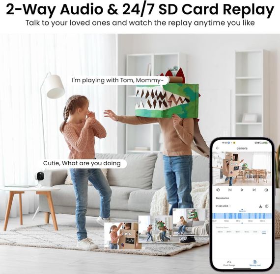 Вулична IP-Камера відеоспостереження комплект 2 шт, WiFi IP65, нічне бачення, двосторонній звук, Alexa Google Home, з сиреною | Зображення 5