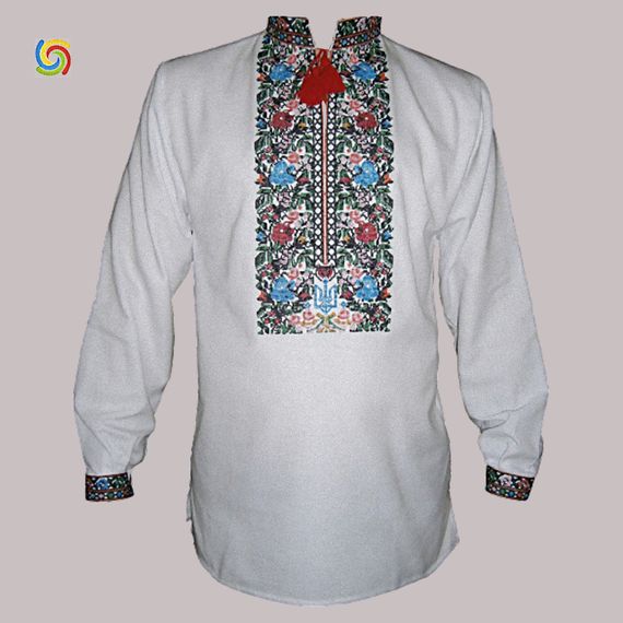 Рубашка Украинская вышиванка 9907 цвет белый размер L/XL