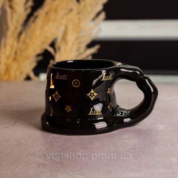 Чашка порцелянова 500 (мл) оригінальна кружка на подарунок чашка для чаю та кави Чорний FM-11B | Зображення 1