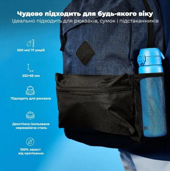 Пляшка для води металева вакуумна ION8 500 мл Vacuum Insulated Blue (I8TS500BLU) | Зображення 2