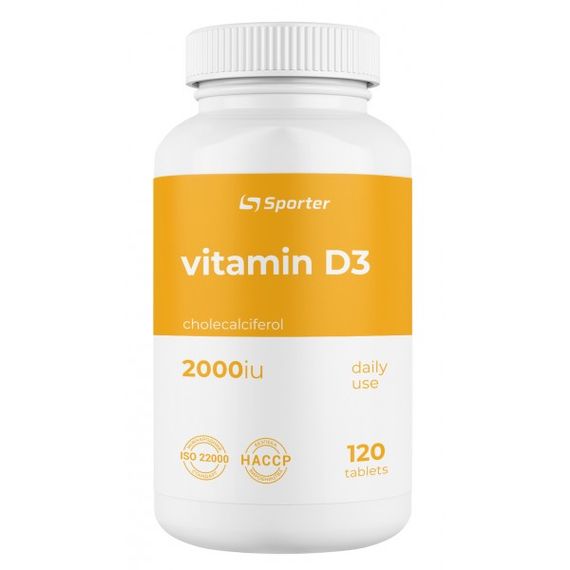 Витамин D3 Sporter Vitamin D3 2000 ME 120 софт гель