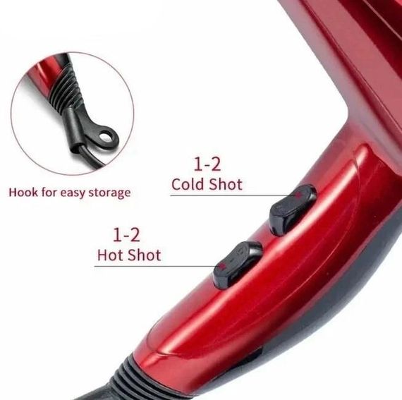 Фен для укладання волосся з концентратором XPRO SK-2211 червоний (41611-SK-2211_213) | Зображення 2