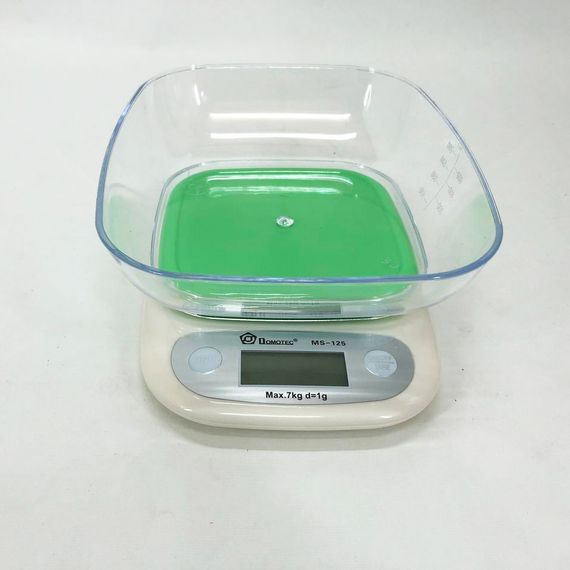 Весы кухонные DOMOTEC MS-125 Plastic, точные кухонные весы, весы для взвешивания продуктов. YD-316 Цвет: зеленый | Зображення 1