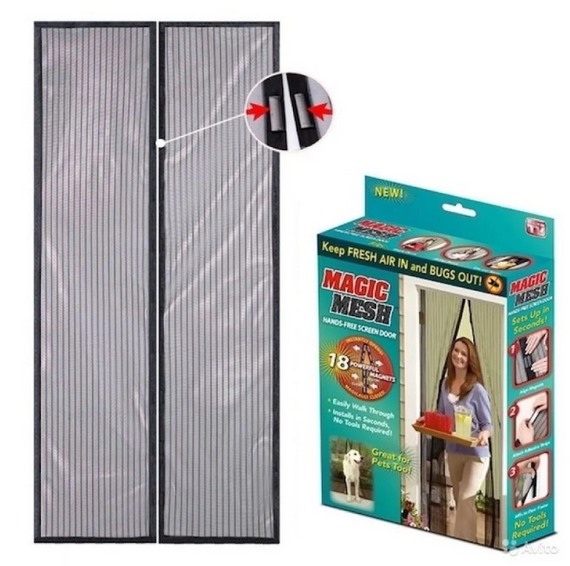Москітна сітка від комах Magic Mesh 210 х 100 см Чорна   знижка