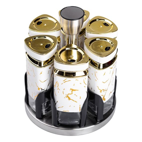 Набор баночек для специй 6 шт 120 мл карусель для хранения специй HP-1332 | Зображення 2