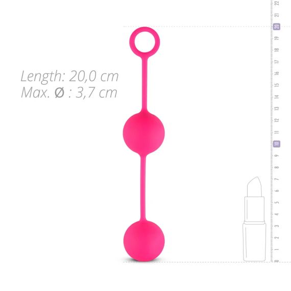 Вагінальні кульки зі зміщеним центром ваги Love Balls With Counterweight - Pink Sex Aura | Зображення 4
