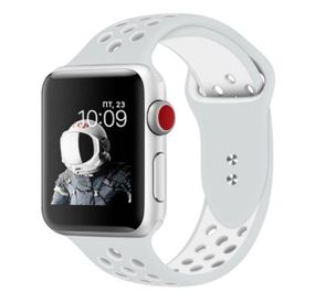 Спортивний ремінець з перфорацією Primo для Apple Watch 38mm / 40mm / 41mm розмір S - Grey&White
