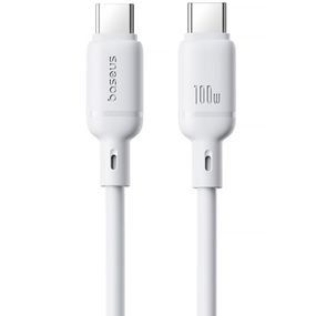 Дата кабель Baseus Silky Series OS Fast Charging Type-C to Type-C 100W (1m) (P10377704) Moon White
