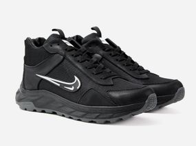 Зимові черевики  Nike натуральна шкіра та хутро колір чорний