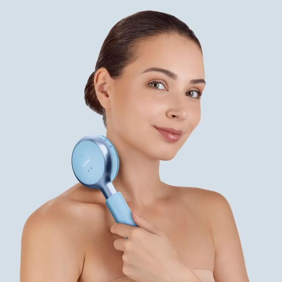 Звукова світлодіодна щітка для всього тіла GESKE Sonic LED Full-Body Brush&Intensive Exfoliator 9в1 aquamarine, Блакитний | Зображення 3