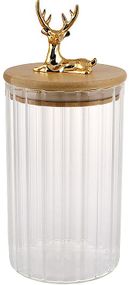 Банка скляна "Edinburgh Stag" 750мл із дерев'яною кришкою для зберігання продуктів