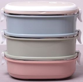 Ланч-бокс Kamille Food Box 3 ємності по 700 мл, 20х14.5х18.5см
