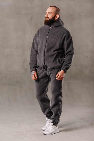 Костюм полар фліс змійка з капюшоном графит S XL | Зображення 2