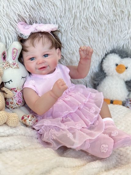 Колекційна Силіконова Лялька Реборн Немовля Новонароджена Дівчинка Римма (Вінілова Лялька) 45 см | Зображення 1