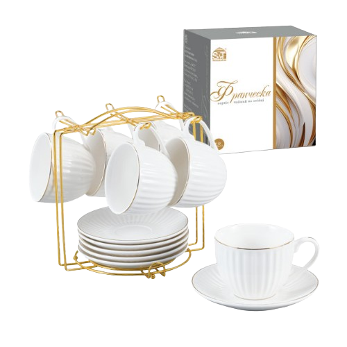 Сервіз чайний Франческа 12 предметів (ч.230мл + блюдце d14см) на стійці S&T