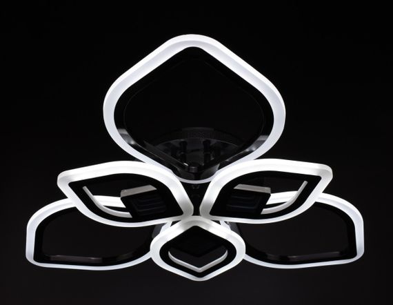 Люстра світлодіодна стельова LED світильник для квартири на стелю лед з пультом 26035 Чорний 10х60х60 см. | Зображення 1