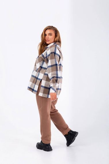 Женский теплый костюм рубашка и штаны NB23031 цвет мокко, размер 46/50 | Зображення 4