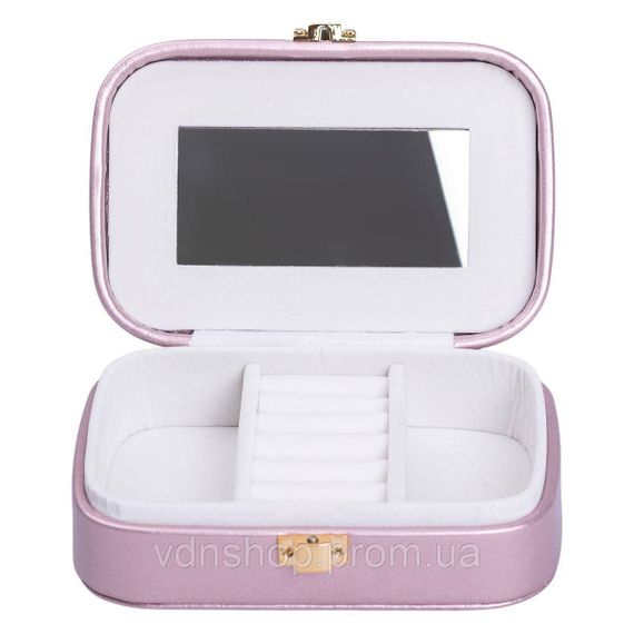 Шкатулка для украшений из эко кожи 15×10×5 см с зеркалом органайзер для ювелирных изделий HP-5-33P