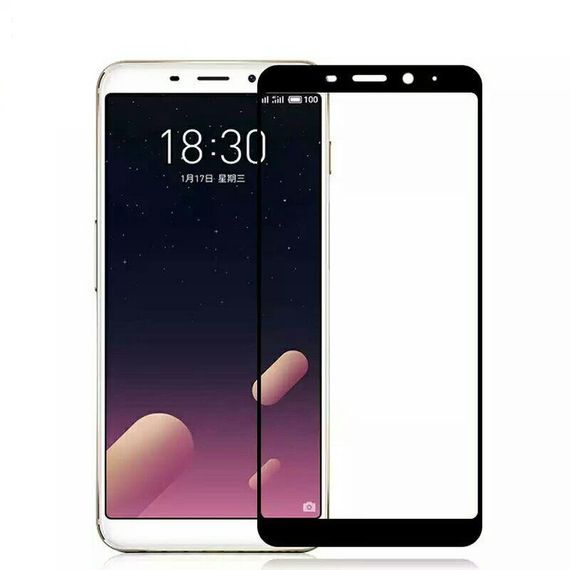 Захисне скло 2.5D на весь екран для Meizu M6S колір Чорний | Зображення 3