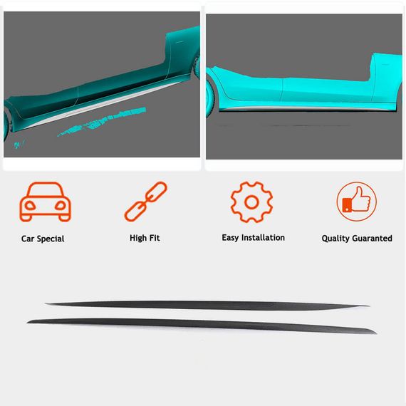 Бокові пороги V2 (для AMG/AMG-Line 2018-2020, Карбон) для Mercedes CLS C257 2018- рр | Зображення 1