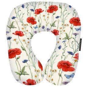 Подушка дорожная Маки и васильки 32x30 см (DOP_22U014)