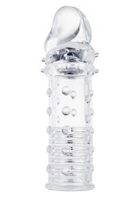 Насадка удлиняющая рельефная Toy Joy прозрачная, 15.5 х 3 см sexstyle